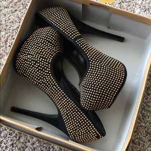 Studded black heels
